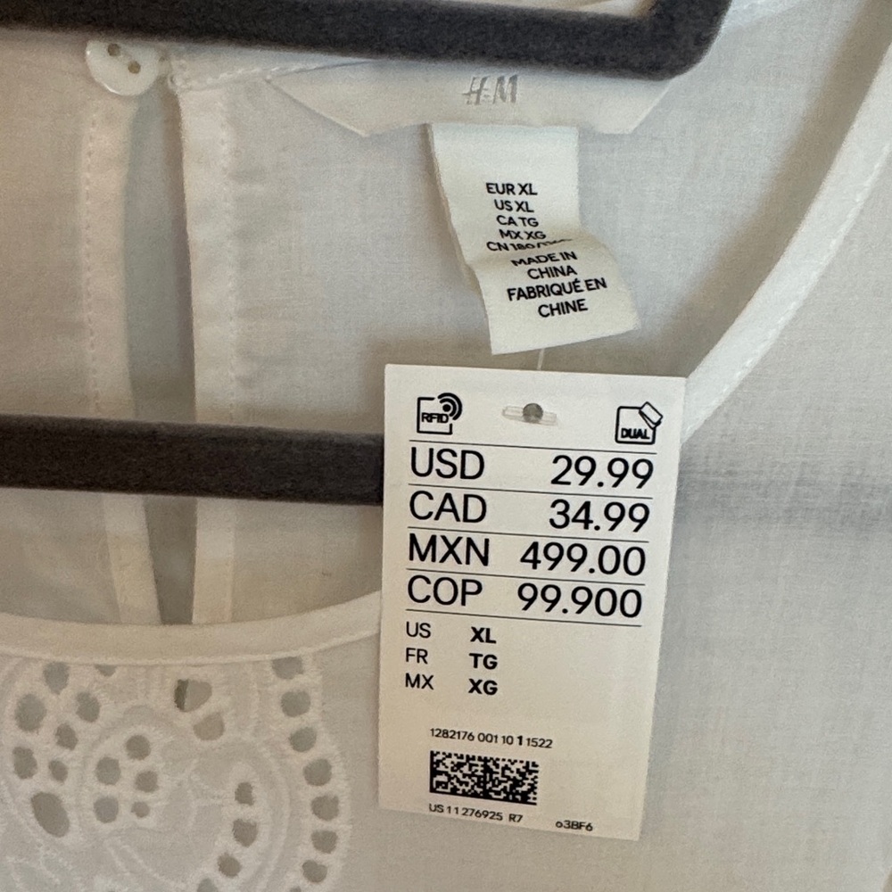 H&M White Eyelet Ruffle Blouse - Picture 6 of 8